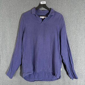 Orlebar Brown 100% Linen Long Sleeve Shirt - Men's Size M - Purple